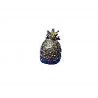 Cubic Zirconia Brooch, Brass, Pineapple, real gold plated, Unisex & micro pave cubic zirconia 