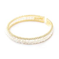 Rhinestone Brass Bracelets, with Acrylic, plated, for woman & with rhinestone, mixed colors, 55-65mm 