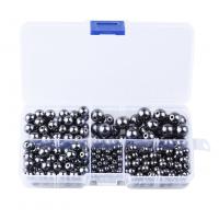 Perles hématite magnétique, Rond, poli, DIY, noire, 4-10mm, Vendu par boîte