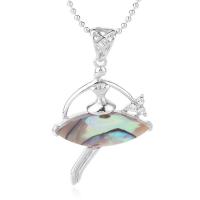 Shell Zinc Alloy Necklace, Abalone Shell, with Zinc Alloy, plated, for woman, mixed colors Approx 45 cm 