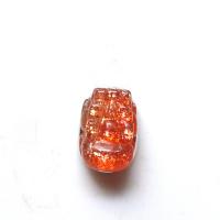 Gemstone Zinc Alloy Pendants, Golden Strawberry, with Zinc Alloy, red, 7-8mm 