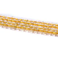Rutilquarz Perlen, Rutilated Quarz, rund, DIY, gelb, 4mm, Länge:ca. 38 cm, verkauft von Strang