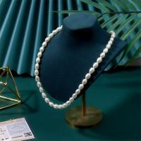 Collier de perles d'eau douce naturelles, perle d'eau douce cultivée, avec alliage de zinc, pour femme, plus de couleurs à choisir, 6-7mm Environ 45 cm, Vendu par PC