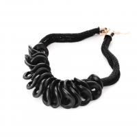 Achat Kunstleder Schnur Halskette, Verkupferter Kunststoff, mit Seide & Zinklegierung, für Frau, keine, 50mm, Länge:53 cm, verkauft von PC
