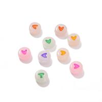 Acryl Schmuck Perlen, flache Runde, DIY & glänzend & Emaille, keine, 4x7mm, ca. 200PCs/Tasche, verkauft von Tasche