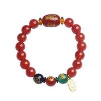 Agate Bracelets, with Resin & Brass, fashion jewelry & for woman, 10mm,13*18mm Approx 5.51-6.5 