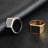 Stainless Steel Finger Ring, 316L Stainless Steel, with Carbon Fibre, fashion jewelry & Unisex 