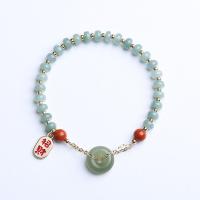 Jadeite Bracelet, with Hetian Jade & Yunnan Red Agate & Brass, fashion jewelry & for woman, 3*5mm,12mm Approx 5.51-6.3 Inch 