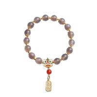Bracelets Agate violet, agate pourpre, avec laiton, bijoux de mode & pour femme, 8mm Environ 5.51-6.3 pouce, Vendu par brin