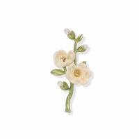 Freshwater Pearl Brooch, Zinc Alloy, with Freshwater Pearl & Resin, Flower, 18K gold plated, Tole Paintng & for woman 