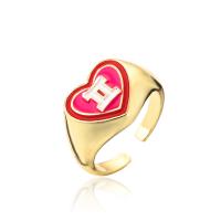 Brass Cuff Finger Ring, gold color plated, Adjustable & with constellation symbols & for woman & enamel 18mm 