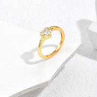 Crystal Brass Finger Ring, gold color plated, Adjustable & micro pave cubic zirconia & for woman 17-19mm 
