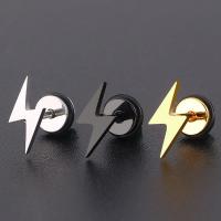 Stainless Steel Stud Earring, 316L Stainless Steel, Lightning Symbol, Vacuum Ion Plating, fashion jewelry & Unisex 6mm 