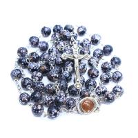 Четки Ожерелье, Стеклянный, с цинковый сплав, Мужская, Много цветов для выбора, 8mm, длина:76 см, продается PC