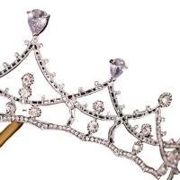 Couronne impériale de mariée, alliage de zinc, pour femme & avec strass, couleurs mélangées, 12-18cm, Vendu par PC