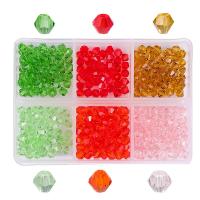 Doppelkegel Kristallperlen, Kristall, mit Kunststoff Kasten, DIY & facettierte, mehrere Farben vorhanden, 4mm, ca. 600PCs/Box, verkauft von Box