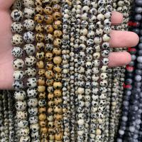 Dalmatinische Perlen, Dalmatiner, rund, DIY & verschiedene Größen vorhanden, keine, Länge:ca. 14.96 ZollInch, verkauft von Strang