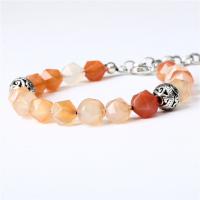 Gemstone Bracelets, Natural Stone, with Zinc Alloy, platinum color plated, Unisex & faceted 10mm Approx 7.5 Inch 