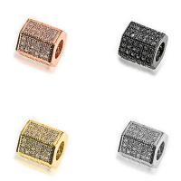 Perles grand trou en laiton, hexagone, Placage, DIY & pavé de micro zircon, plus de couleurs à choisir Vendu par PC