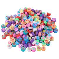 Flower Polymer Clay Beads, Round, DIY, mixed colors, 10mm 