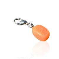 Gemstone Key Clasp, with Zinc Alloy, irregular, silver color plated 8-12mm 