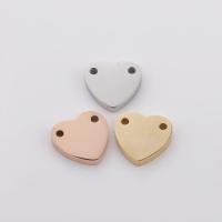Stainless Steel Charm Connector, 304 Stainless Steel, Heart, Vacuum Ion Plating, fashion jewelry & polished & DIY & Unisex 