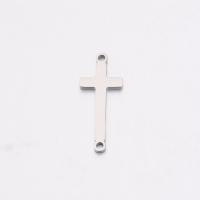 Stainless Steel Charm Connector, 304 Stainless Steel, Cross, machine polished, fashion jewelry & DIY & Unisex, original color 