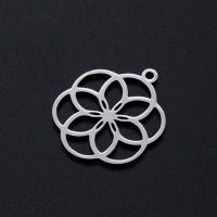 Stainless Steel Hollow Pendant, 201 Stainless Steel, petals, Vacuum Ion Plating, fashion jewelry & polished & DIY & Unisex 