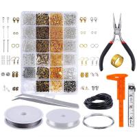 DIY Jewelry Finding Kit, Zinc Alloy, with Plastic Box, irregular, plated, mixed colors 