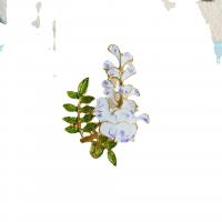 Bijoux broche en Zinc alliage , alliage de zinc, fleur, Placage de couleur d'or, Glaçure en émail peinte à la main & pour femme Vendu par lot