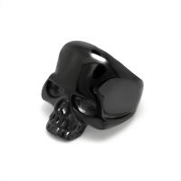 Titanium Steel Finger Ring, Skull, plated, Unisex 