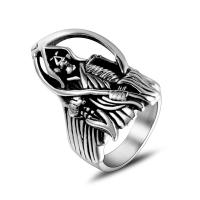 Titanium Steel Finger Ring, polished, Unisex & hollow, original color 