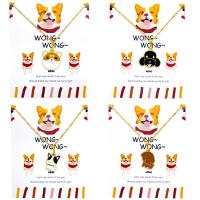 Enamel Zinc Alloy Necklace, with 1.96 inch extender chain, Dog, gold color plated & for woman Approx 16.53 Inch 