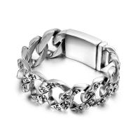 Titanium Steel Bracelet & Bangle, polished, for man, original color Approx 8.66 Inch 