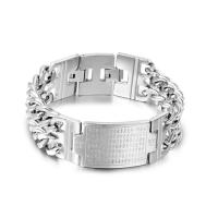 Titanium Steel Bracelet & Bangle, polished, for man, original color Approx 8.85 Inch 
