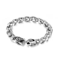 Titanium Steel Bracelet & Bangle, polished, for man, original color Approx 8.46 Inch 