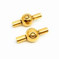 Round Stainless Steel Magnetic Clasp, 304 Stainless Steel, polished, DIY, golden 