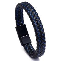 PU Leather Cord Bracelets, with Zinc Alloy, handmade & Unisex 12mm 