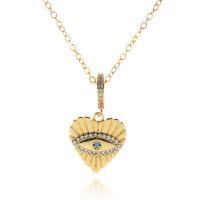Cubic Zircon Micro Pave Brass Necklace, plated, micro pave cubic zirconia & for woman, golden cm 