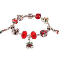 Zinc Alloy European Bracelets, with Crystal, plated, for woman & enamel, mixed colors 