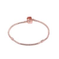 Stainless Steel Chain Bracelets, 304 Stainless Steel, with Brass, Unisex, rose gold color, 3mm 