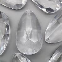 Transparent Acrylic Pendants, Teardrop, injection moulding, DIY & faceted, clear Approx 