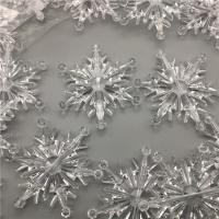 Transparent Acrylic Pendants, Snowflake, injection moulding, DIY, clear, 75mm, Approx 