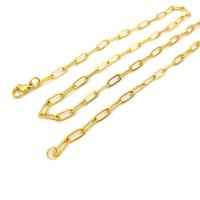 Titanium Steel Chain Necklace, Vacuum Ion Plating & for woman, golden 