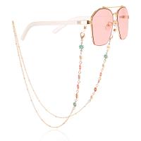 Zinc Alloy Glasses Chain, gold color plated, for woman & enamel .2 Inch 