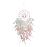 Mode Dreamcatcher, plume, avec fil en laiton & rouge de cerise & perle de plastique & fer, Plaqué de couleur de cuivre antique, pour femme, couleurs mélangées .69 pouce, Vendu par PC