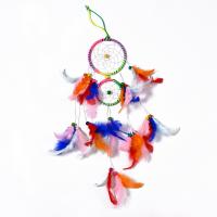 Mode Dreamcatcher, plume, avec bois & plastique, fait à la main, couleurs mélangées .72 pouce, Vendu par PC