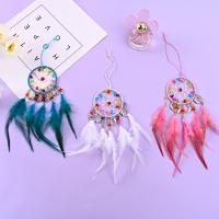 Fashion Dream Catcher, Feather, with Crystal & Iron, silver color plated, for woman .81 Inch 