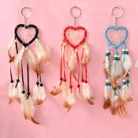 Fashion Dream Catcher, Feather, with Wood & Iron, Heart, silver color plated .81 Inch 