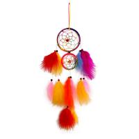 Fashion Dream Catcher, Feather, with Polyester & Wood & Plastic, handmade multi-colored .69 Inch 